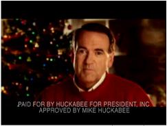 Frame from end of Huckabee ad.