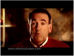 Frame from start of Huckabee ad.