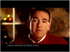 Screen shot of Huckabee ad with cross.