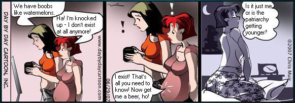 Revised Muir cartoon with brilliant and sparkling dialog.